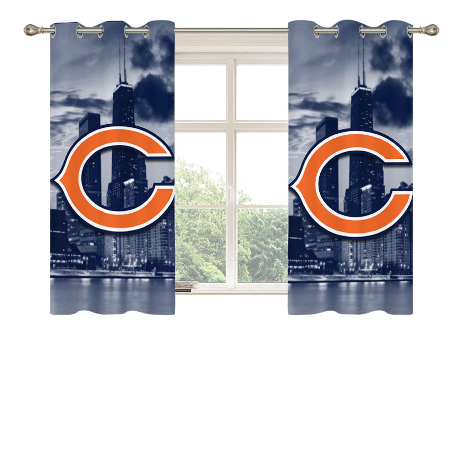 Chicago Bears Emblem Peach Skin Window Curtains