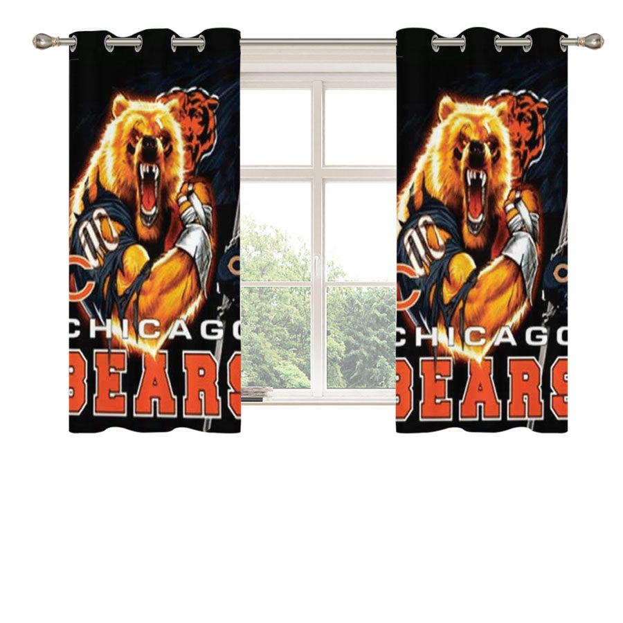 Chicago Bears Grrr Peach Skin Window Curtains