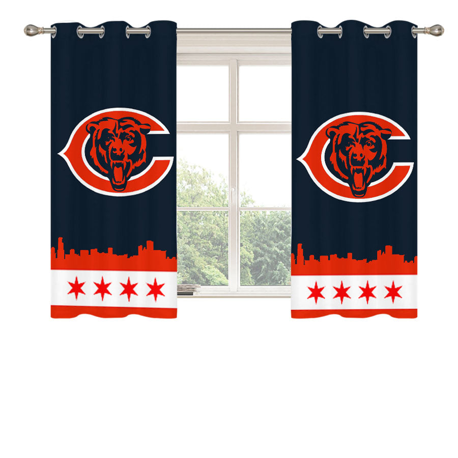 Chicago Bears Town Peach Skin Window Curtains