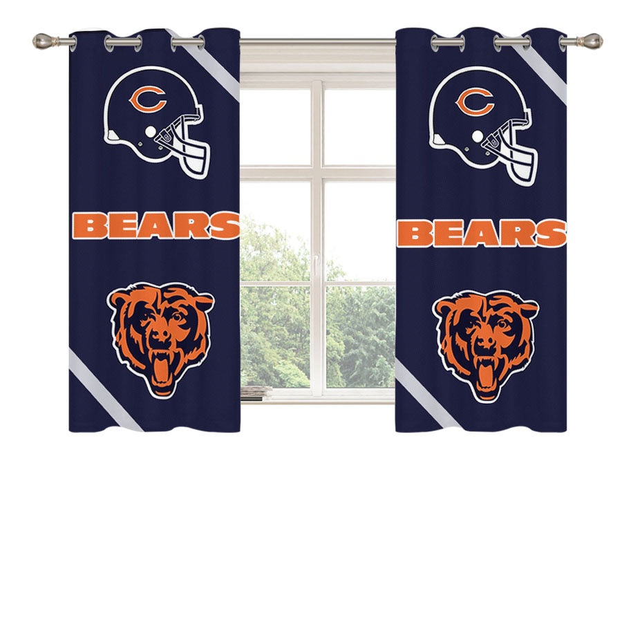 Chicago Bears Wallpaper Peach Skin Window Curtains