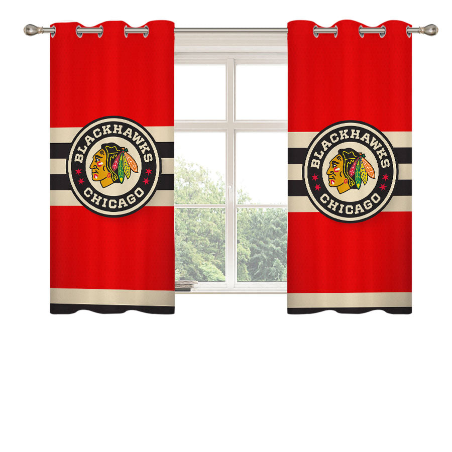 Chicago Blackhawks Peach Skin Window Curtains