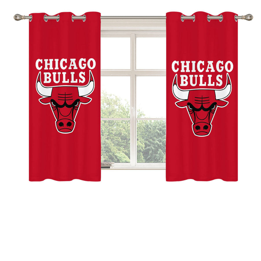 Chicago Bulls Peach Skin Window Curtains