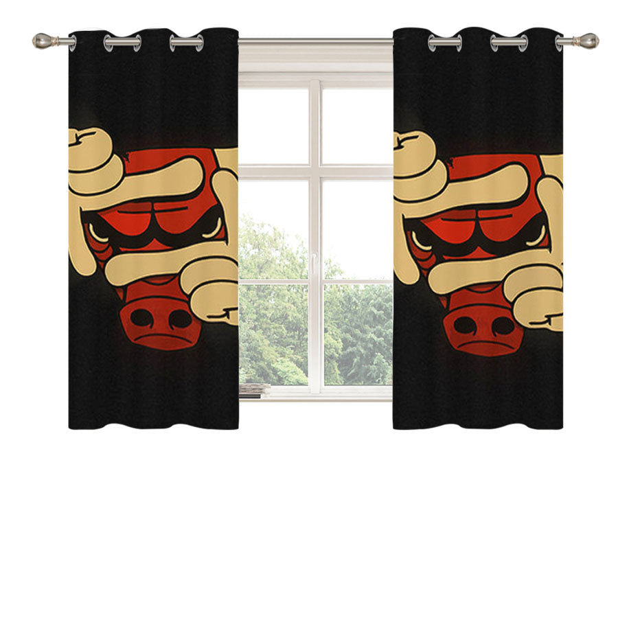 Chicago Bulls Mickey Peach Skin Window Curtains