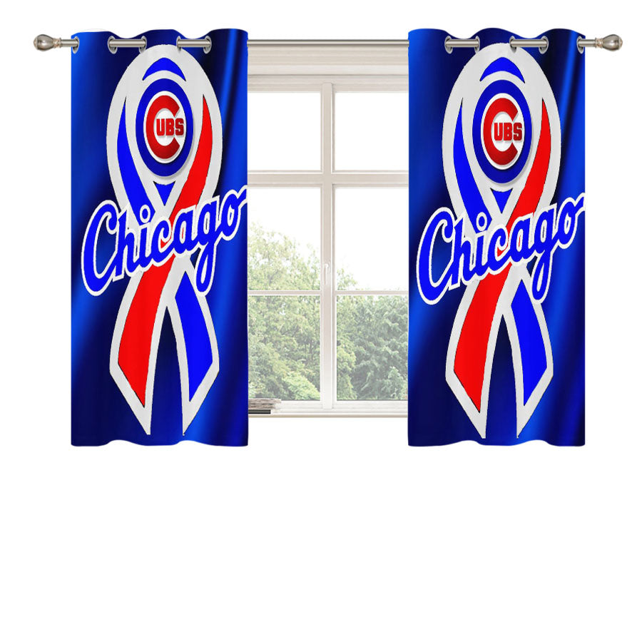 Chicago Cub Peach Skin Window Curtains