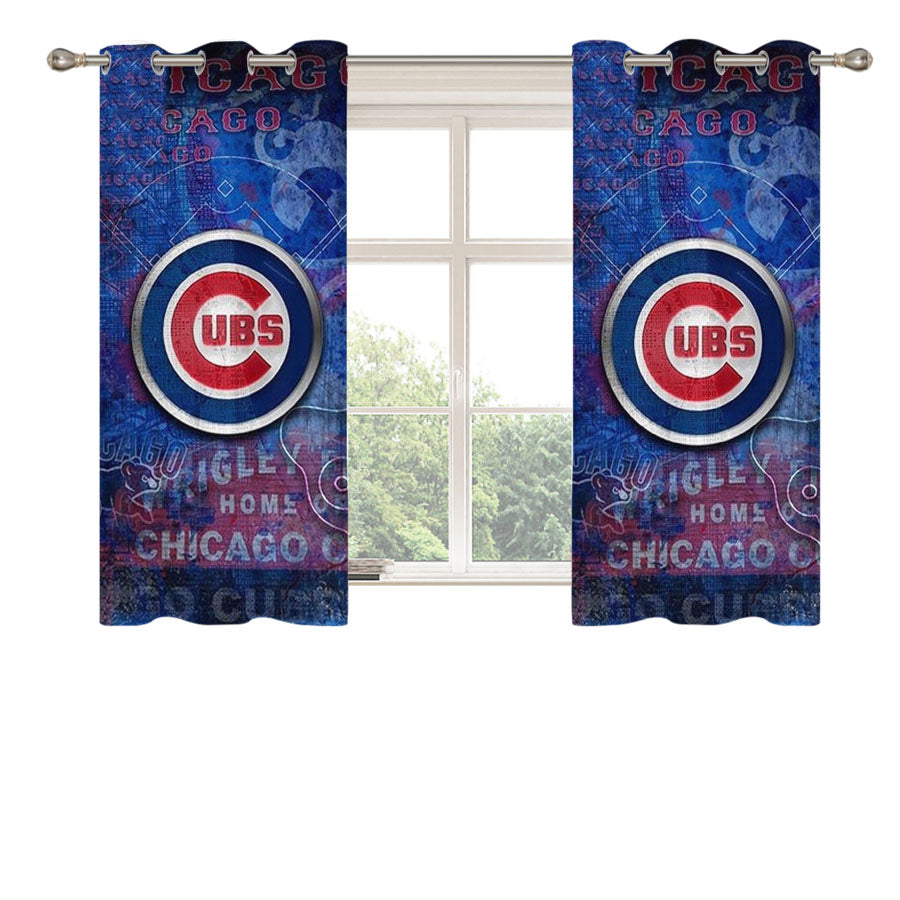 Chicago Cubs 2 Peach Skin Window Curtains