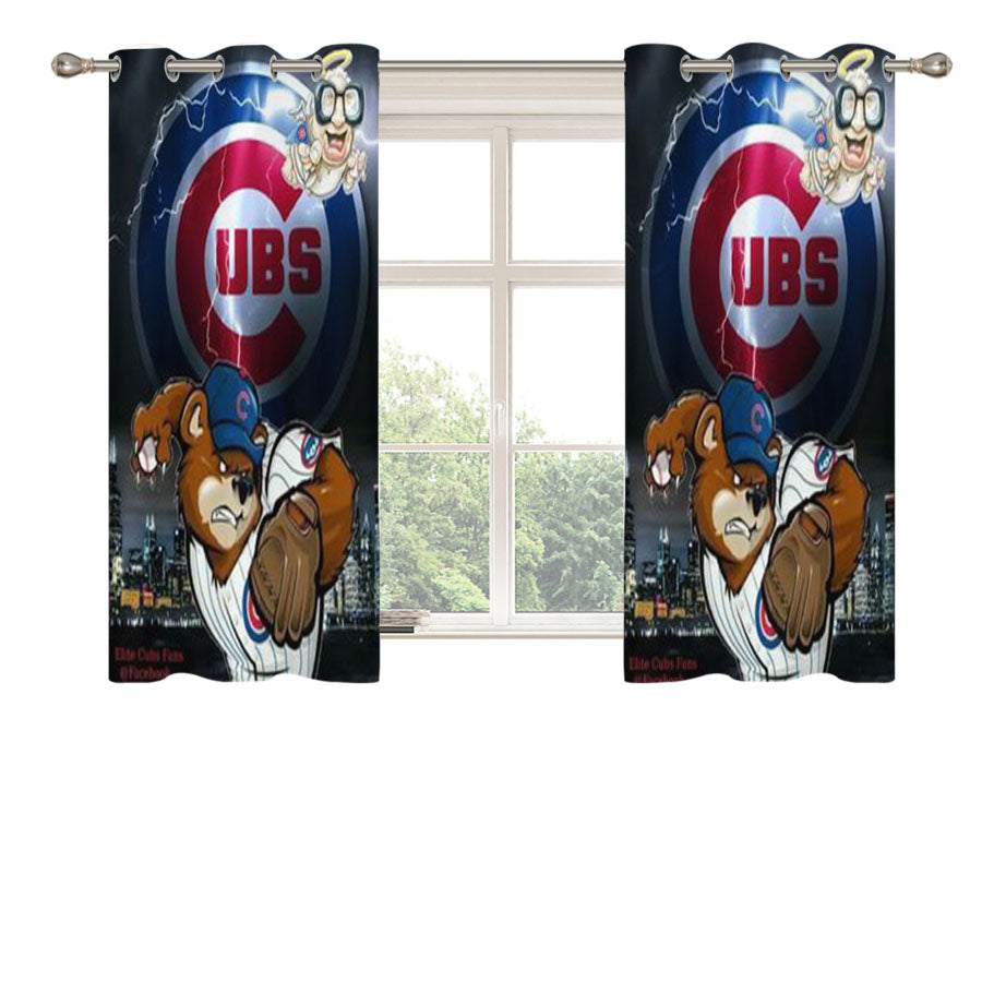 Chicago Cubs 3 Peach Skin Window Curtains