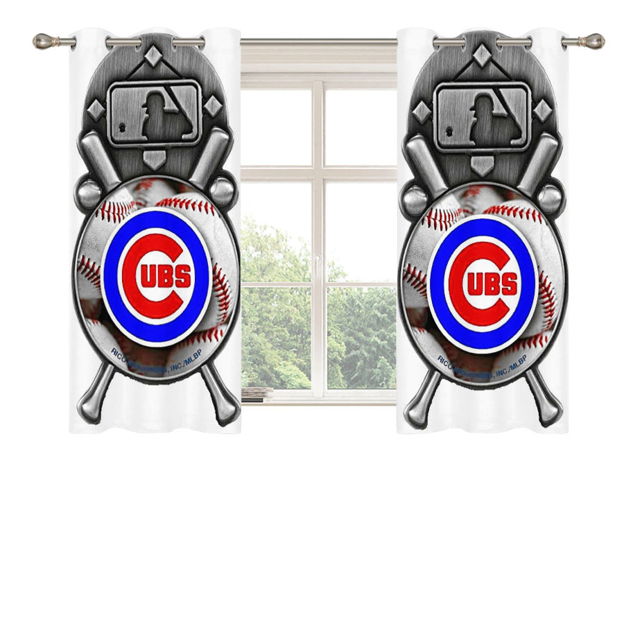 Chicago Cubs Basebal Peach Skin Window Curtains