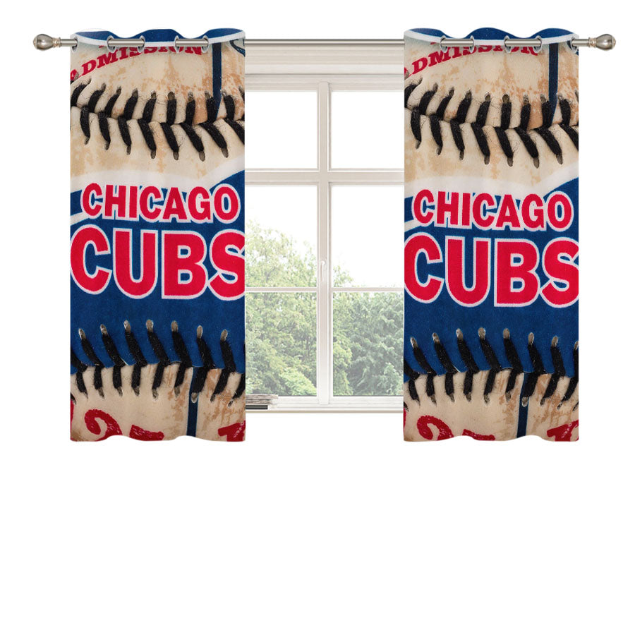 Chicago Cubs Baseball Skin Peach Skin Window Curtains