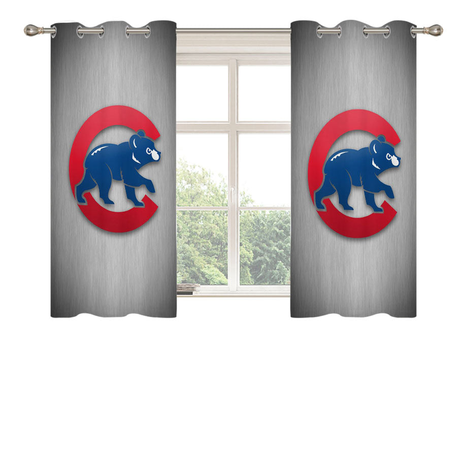 Chicago Cubs Bear M Peach Skin Window Curtains