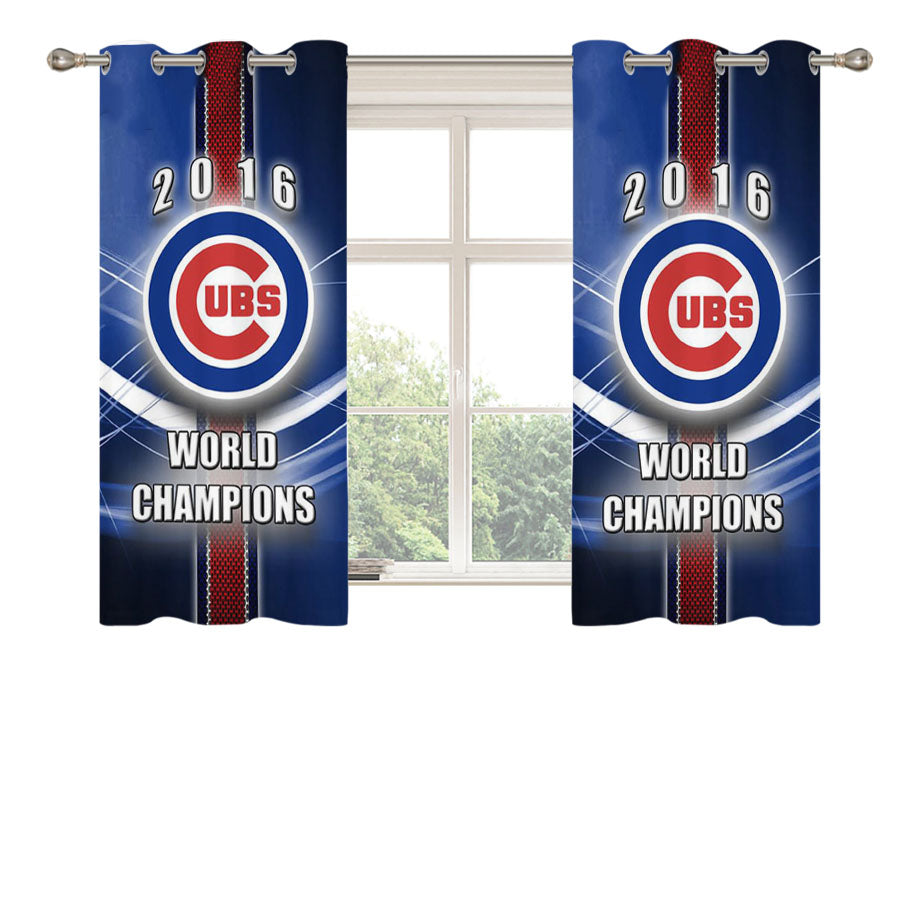Chicago Cubs Champions Peach Skin Window Curtains