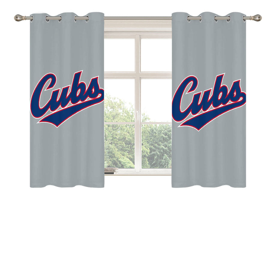 Chicago Cubs Font Peach Skin Window Curtains
