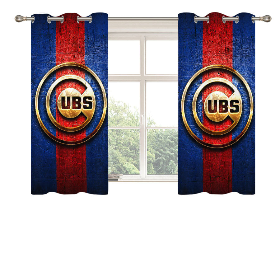 Chicago Cubs Golden American Baseball Peach Skin Window Curtains