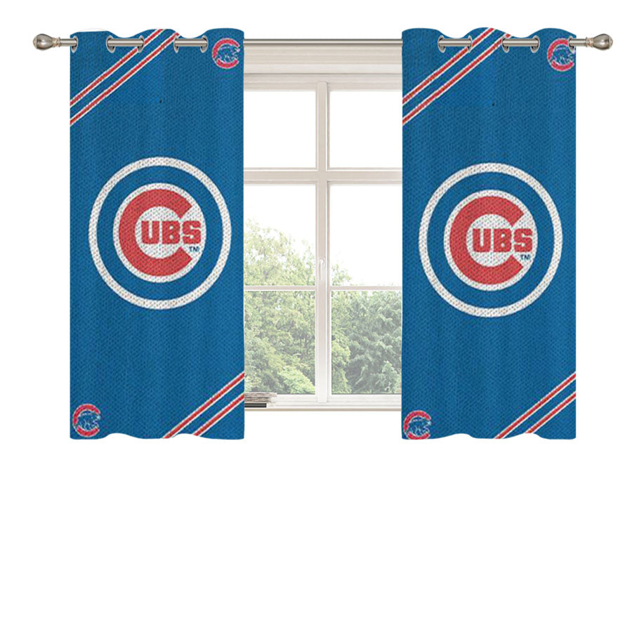 Chicago Cubs Logo Peach Skin Window Curtains