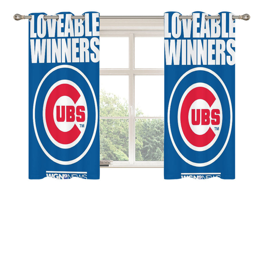 Chicago Cubs Loveable Winner Peach Skin Window Curtains