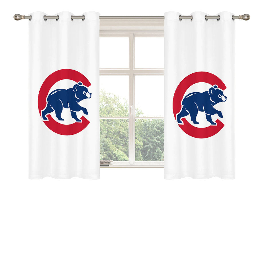 Chicago Cubs New Logo Peach Skin Window Curtains