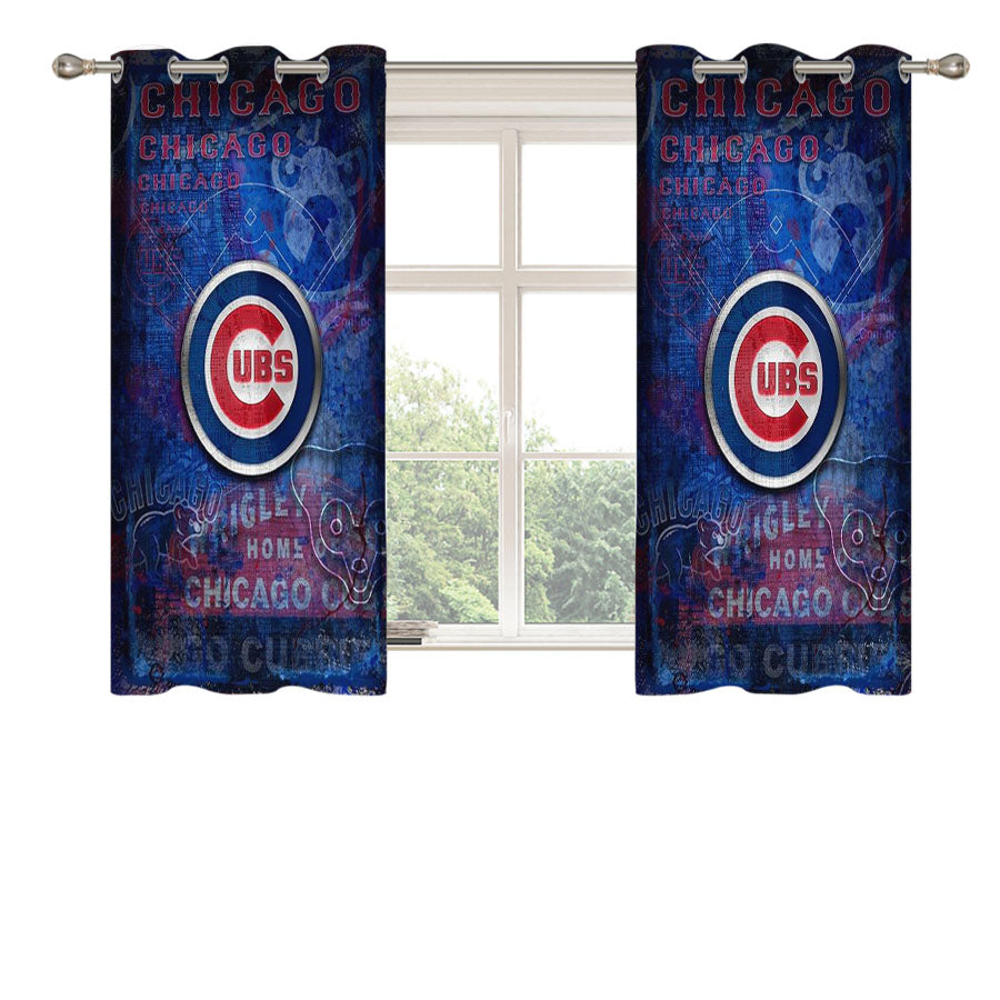 Chicago Cubs Texture Wall Peach Skin Window Curtains
