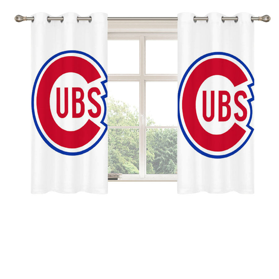 Chicago Cubs White Back Peach Skin Window Curtains