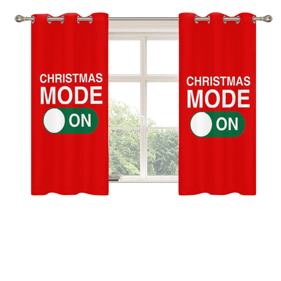 Christmas Mode On Peach Skin Window Curtains