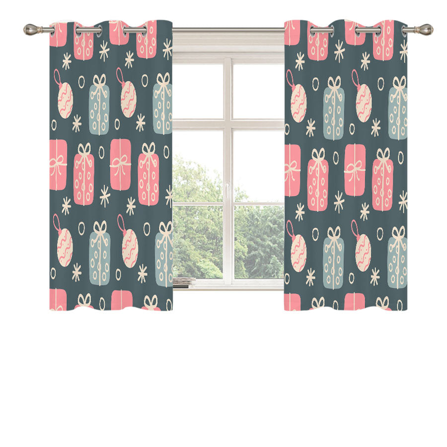 Christmas Patterns Set 09 Peach Skin Window Curtains