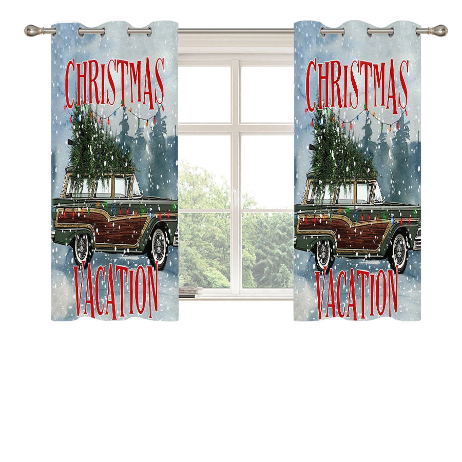Christmas Vacation Peach Skin Window Curtains