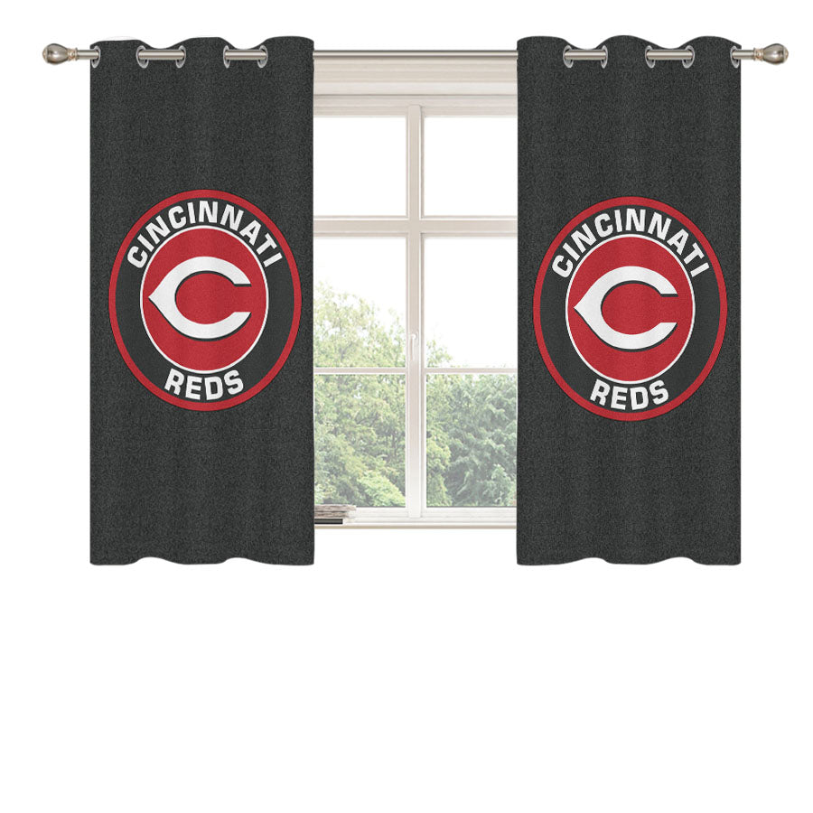 Cincinnati Reds Mug Peach Skin Window Curtains