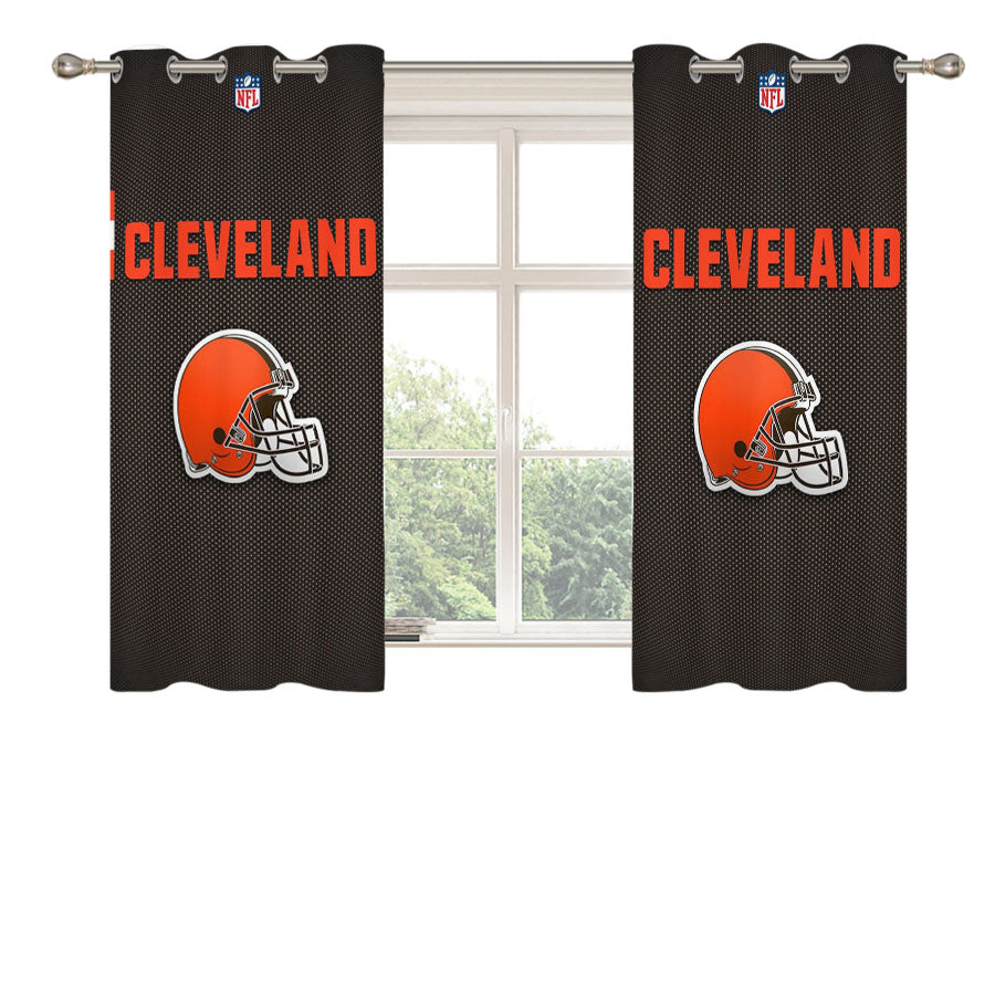 Cleveland Browns 1 Peach Skin Window Curtains