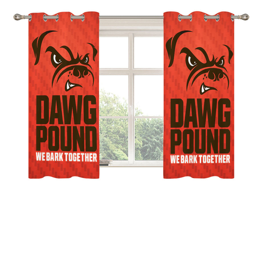 Cleveland Browns Dawg Pound Bark Together Peach Skin Window Curtains