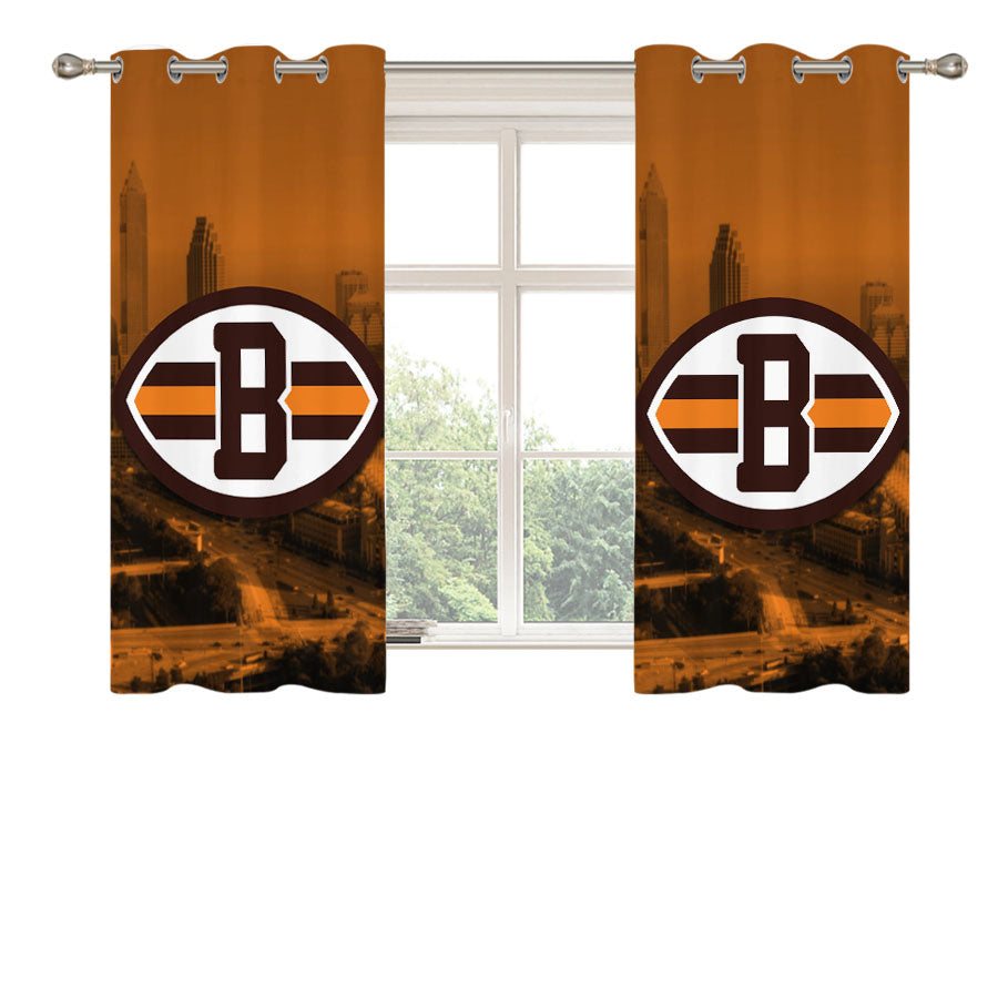 Cleveland Browns Emblem Peach Skin Window Curtains