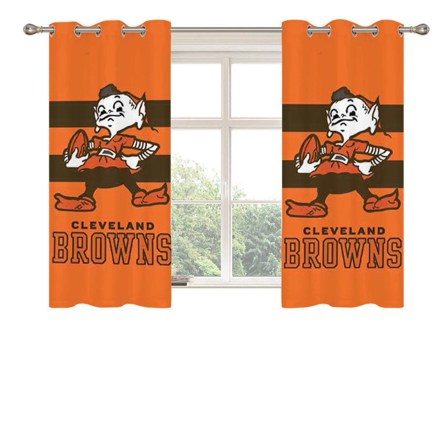 Cleveland Browns Original Stripes Peach Skin Window Curtains