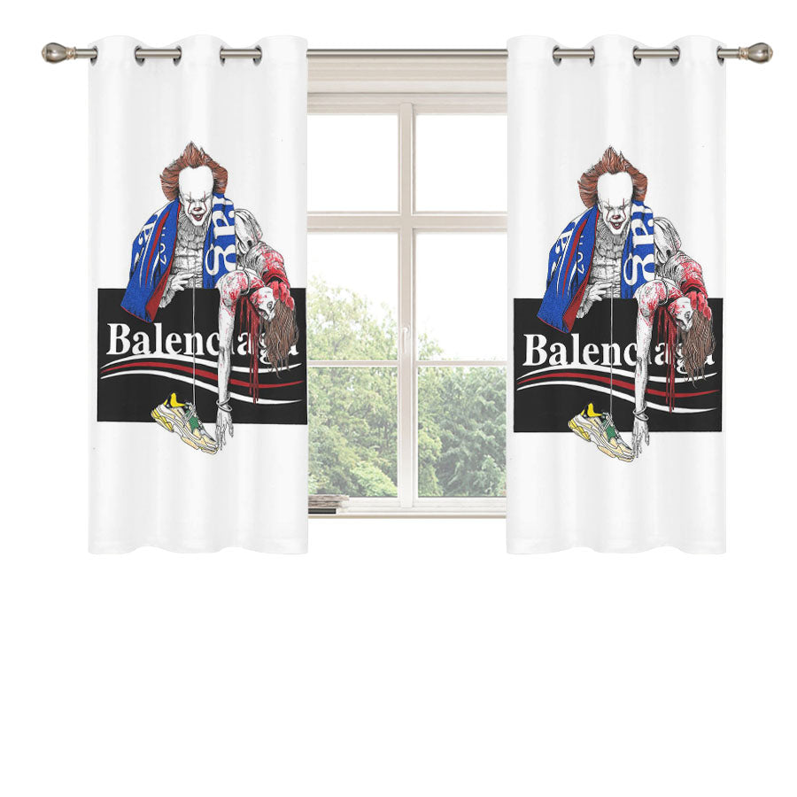 Clown It Hypebeast Balenciaga Style Peach Skin Window Curtains