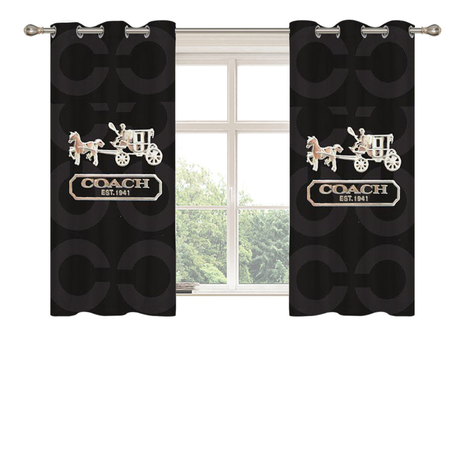 Coach Bag Logo Peach Skin Window Curtains