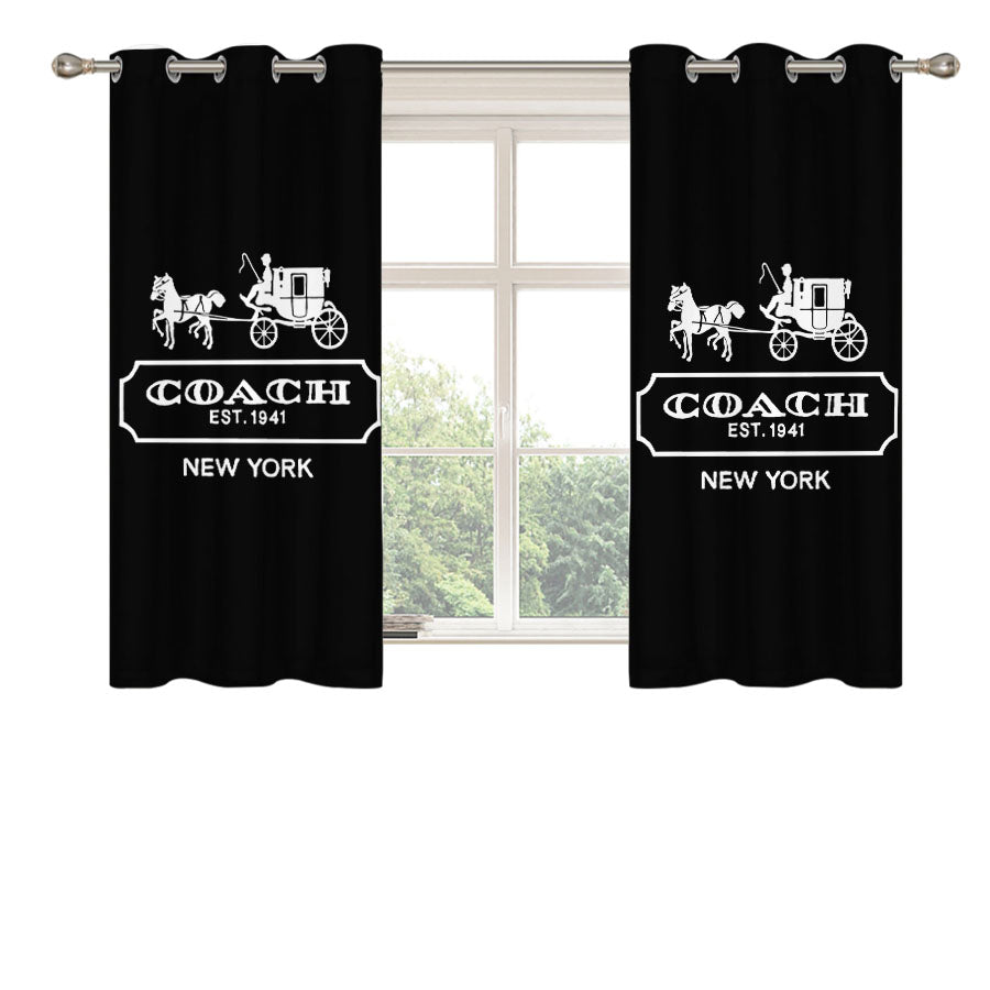 Coach Logo Peach Skin Window Curtains