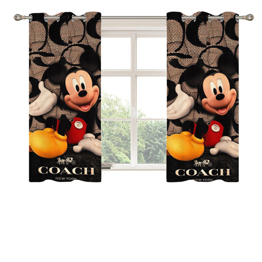 Coach Mickey Mouse Peach Skin Window Curtains