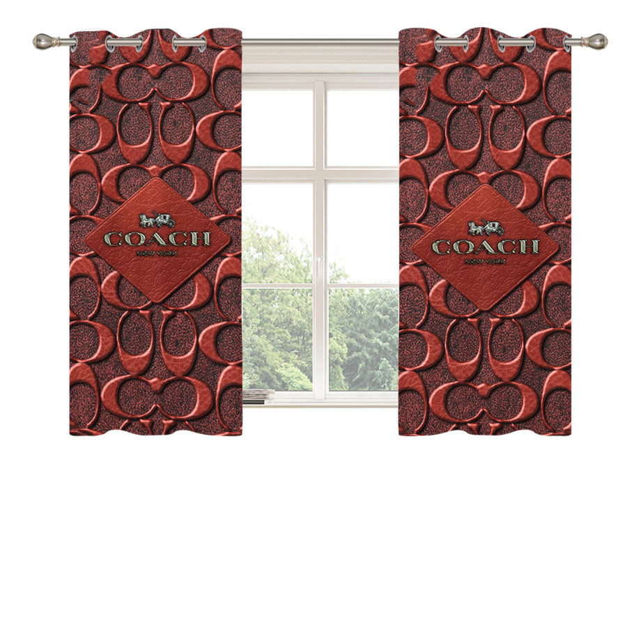 Coach New York Brown Peach Skin Window Curtains