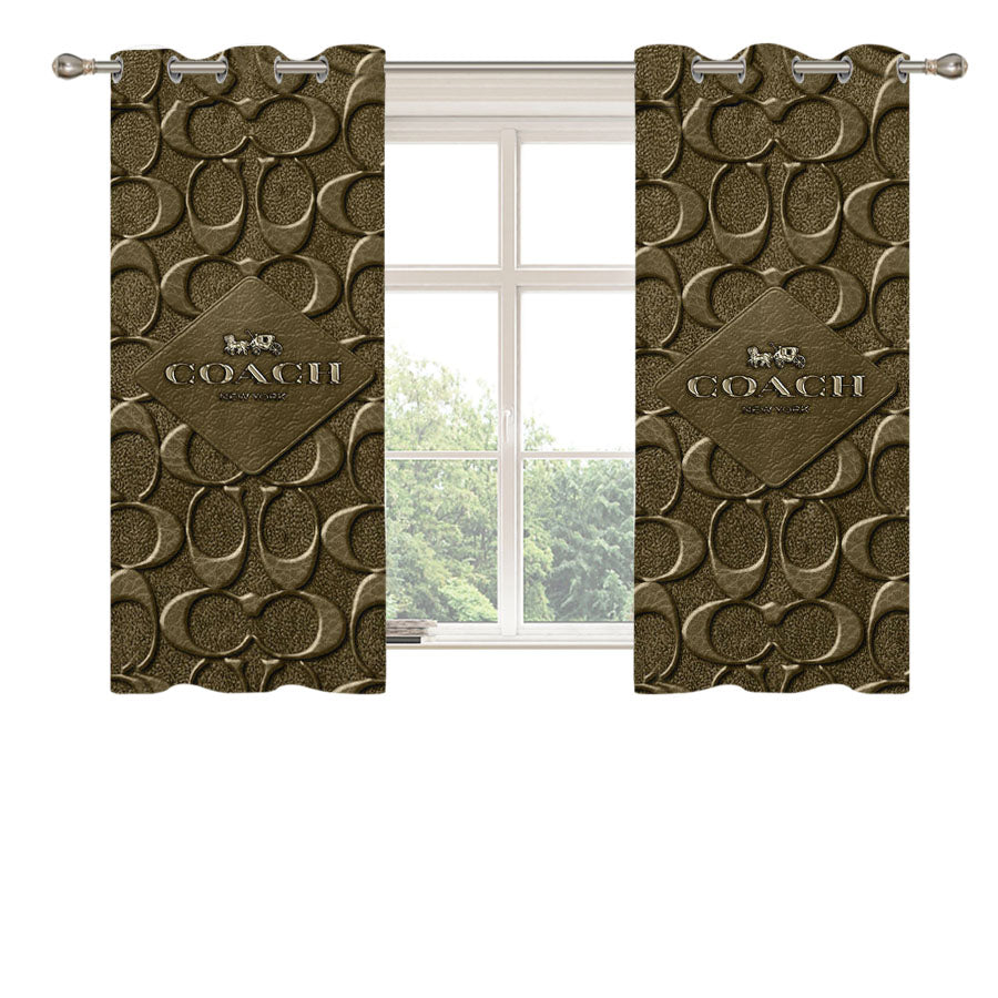 Coach New York Logo Peach Skin Window Curtains
