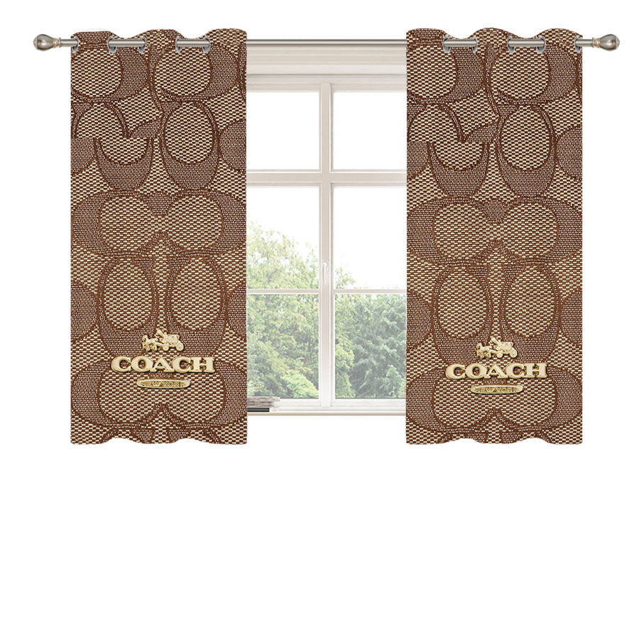 Coach New York Pattern Peach Skin Window Curtains