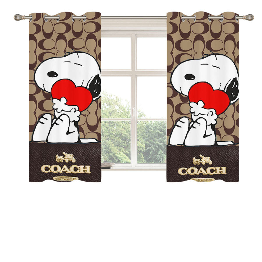 Coach New York Snoopy Peach Skin Window Curtains