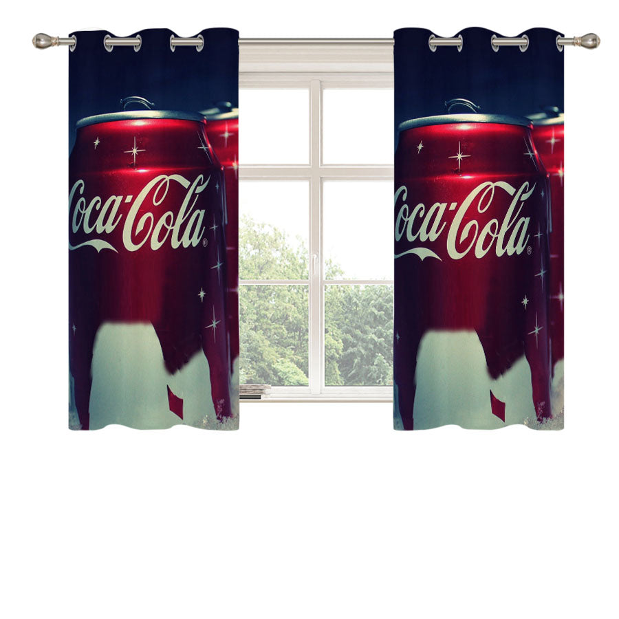 Coca-Cola Brand Peach Skin Window Curtains