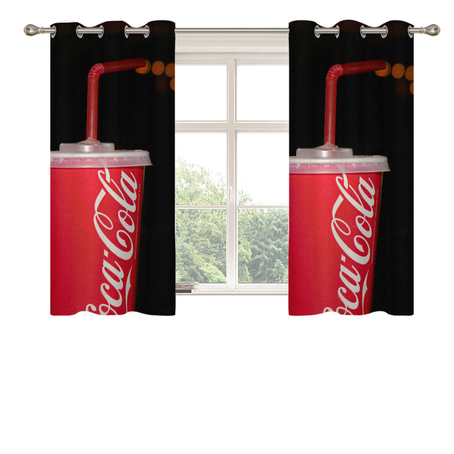Coca Cola Hd Wallpaper Peach Skin Window Curtains