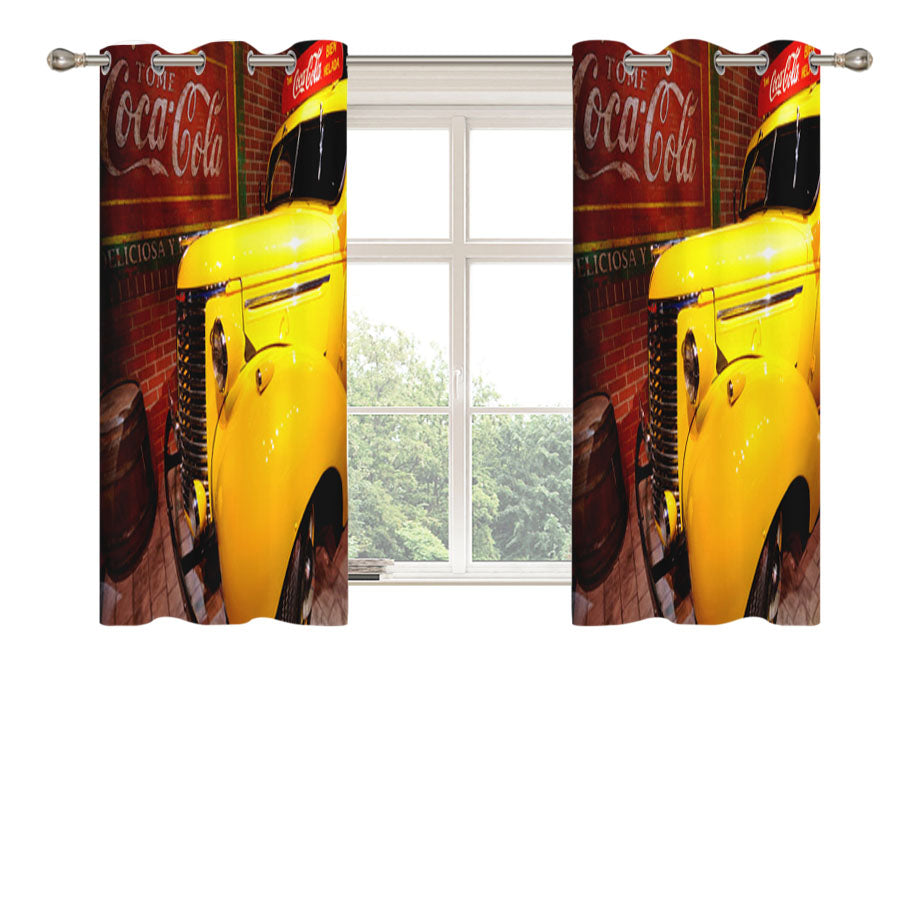 Coca Cola Truck Peach Skin Window Curtains