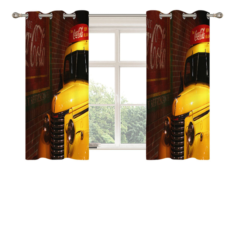 Coca Cola Truck Design Peach Skin Window Curtains