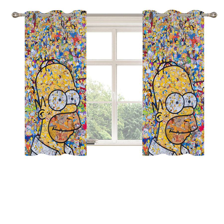 Collage Simpson Peach Skin Window Curtains