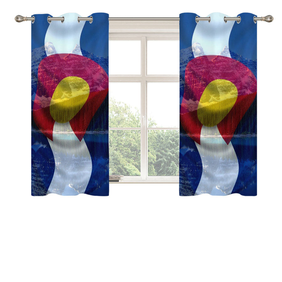 Colorado State Flag Peach Skin Window Curtains