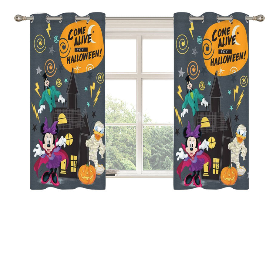 Come Alive For Halloween Peach Skin Window Curtains