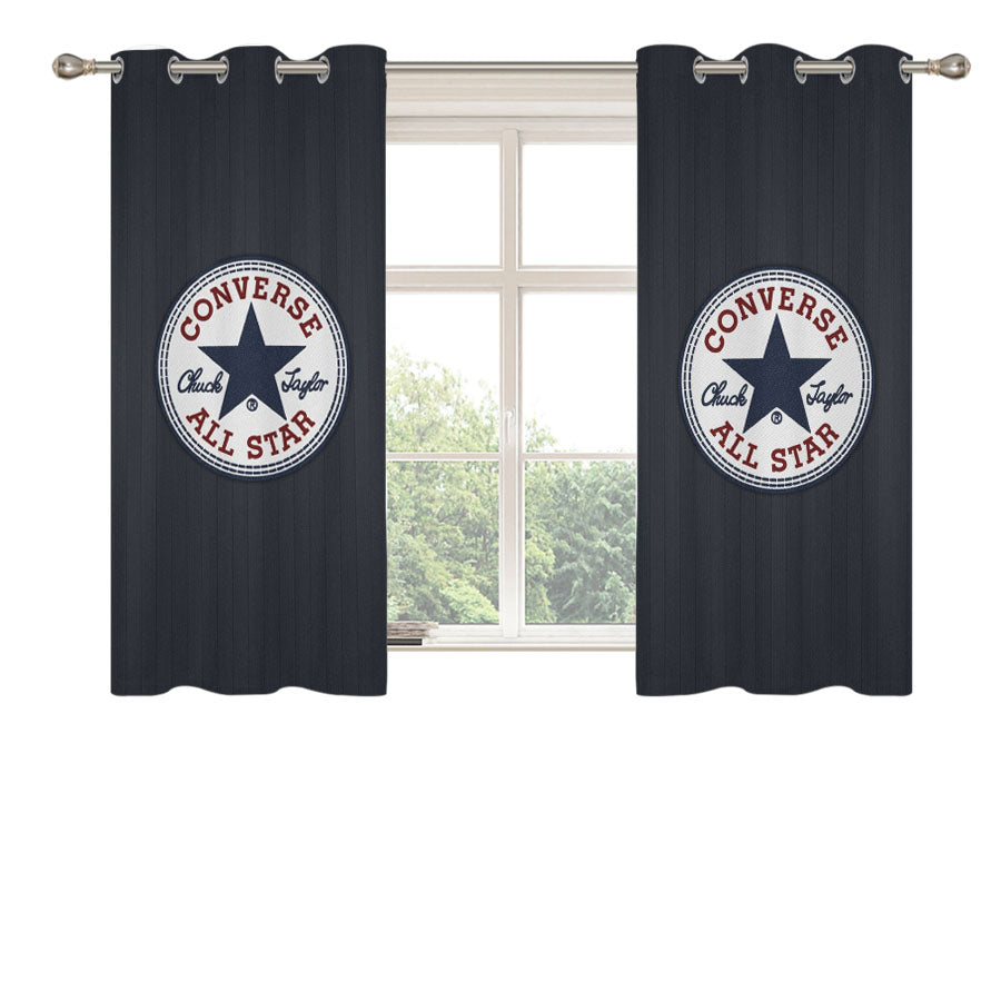 Converse All Star Logo Peach Skin Window Curtains