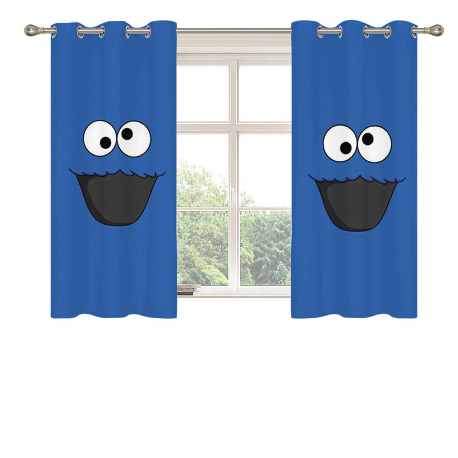 Cookie Monster Googly Eyes Peach Skin Window Curtains