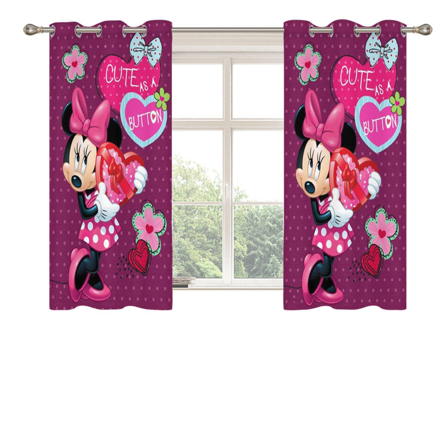 Cute As A Button Minnie Peach Skin Window Curtains