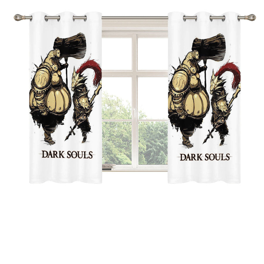 Cute Chibi Art Dark Souls Peach Skin Window Curtains