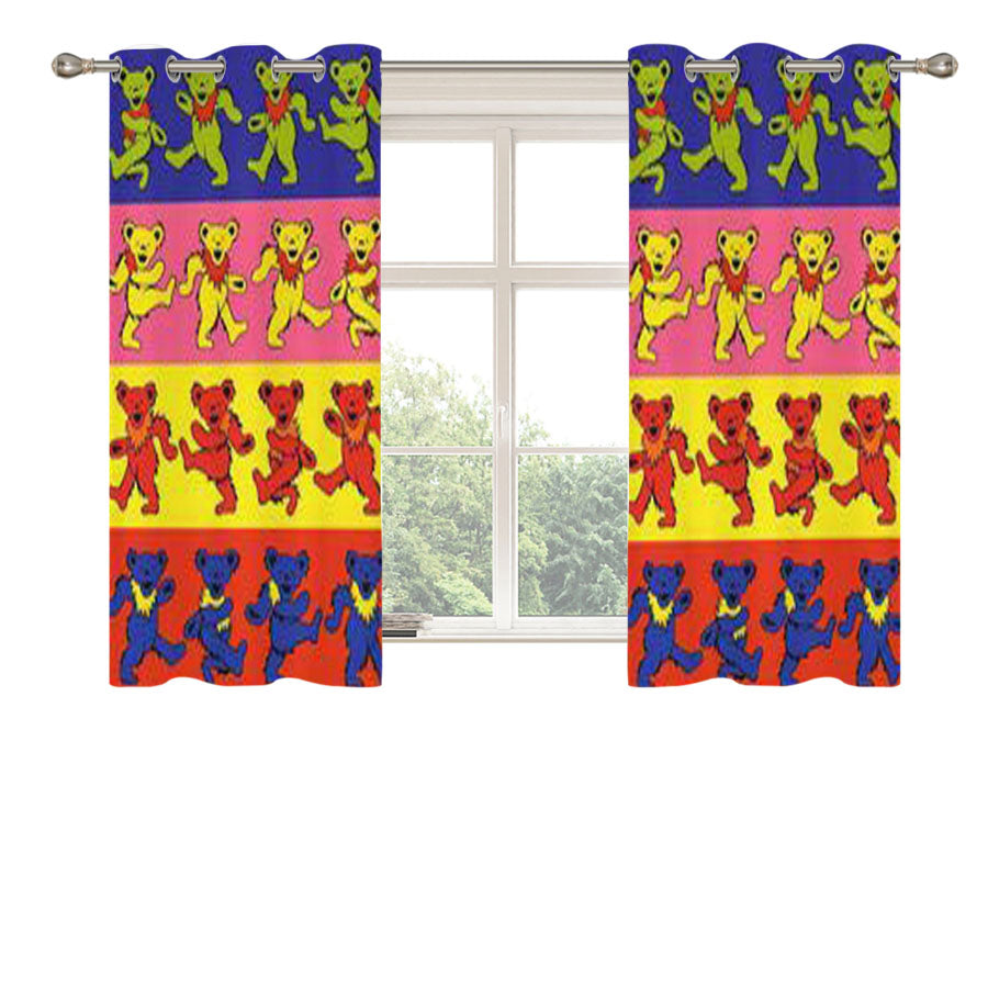 Dancing Bears Grateful Dead Peach Skin Window Curtains