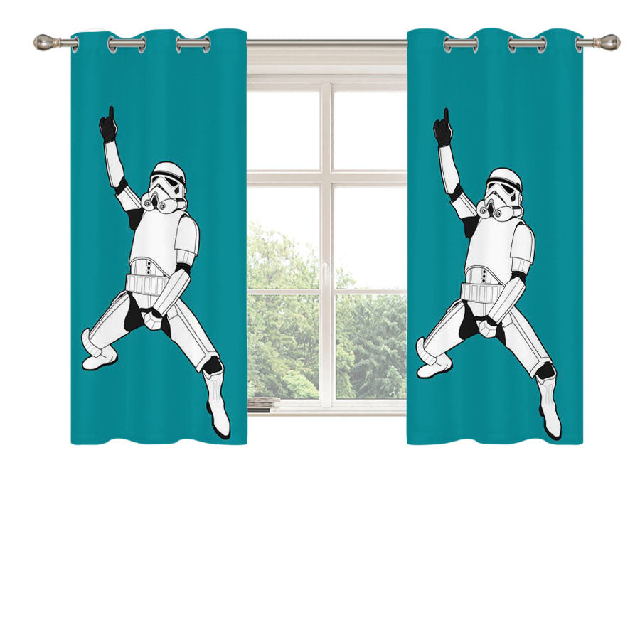 Dancing Storm Trooper Star Wars Peach Skin Window Curtains